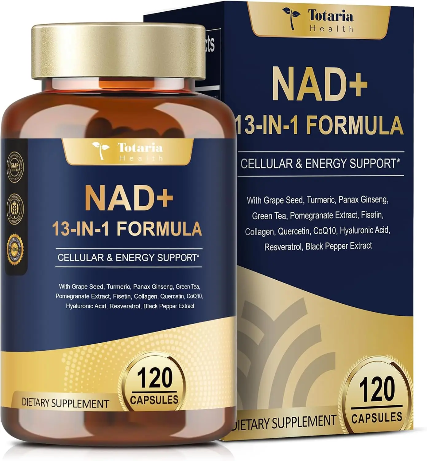 NAD Supplement with nicotinamide riboside resveratrol,Quercetin, Betaine Boost NAD+ Levels NAD Plus Supplement for Anti Aging, Energy, Immune