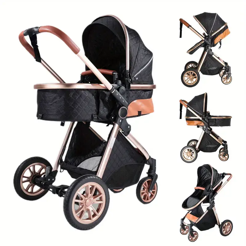 Cochildor 2-in-1 Foldable Pram for Newborns with Reversible Seat and Shock Absorption, Unisex Baby Stroller, All-Terrain EVA Wheels, Lightweight Polyester Frame for Travel, Newborn Baby