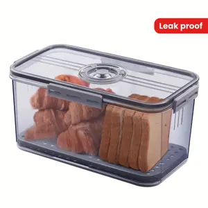 1pc Airtight Leak Proof Bread Box, Time Recording Large Bread Keeper for Homemade Bread, Toast, Bagel, Donut, Cookie, Kitchen Organizers and Storage, Food Storage Container, Airtight Containers, Kitchen Accessories, Kitchen Plastic Containers