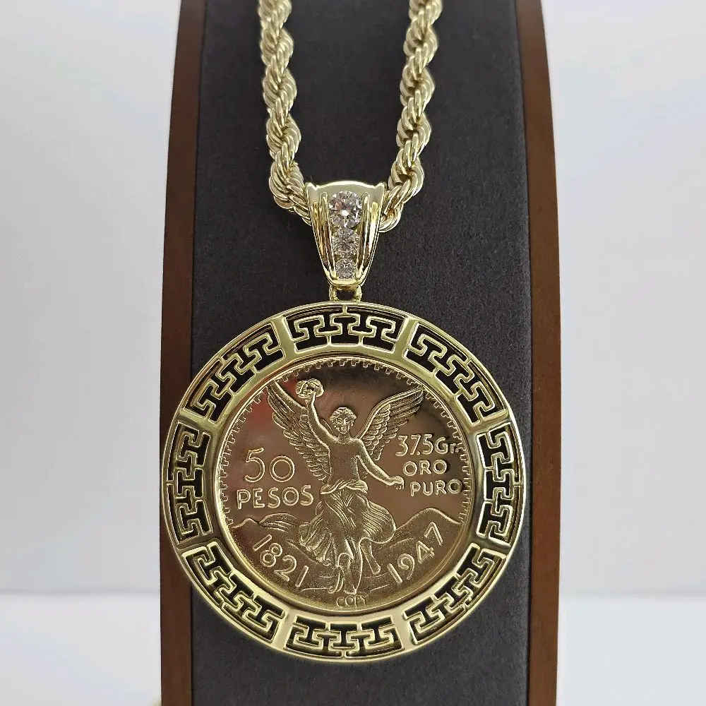 Centenario necklace fashiom design rope chain clear stones 24"inches GOLD-PLATED  perfect gift