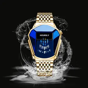 Men's Large Dial Motorcycle Style Watch Trendy Waterproof Quartz Wristwatch