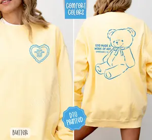 Work Of Art Front & Back Comfort Colors Sweatshirt, Trendy Women's Sweatshirt