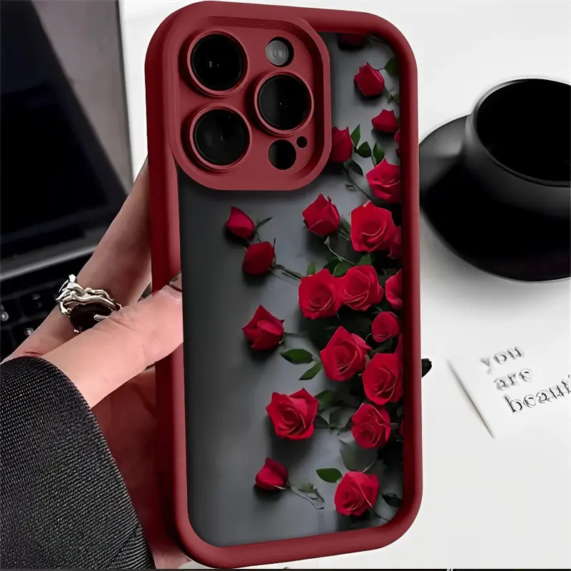 Phone Case: High-value and Aesthetic Red Rose Flower Phone Case for iPhone 17, iPhone 16e, iPhone 15 PLUS, iPhone 13, iPhone 15, 12 Pro Max, iPhone 16, iPhone 12, 16 Pro, 16 PLUS, 15 Pro, 16 Pro Max, 14 PLUS, iPhone 14, iPhone 11, iPhone 17 Pro Max