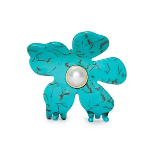TURQUOISE LILY CLAW CLIP
