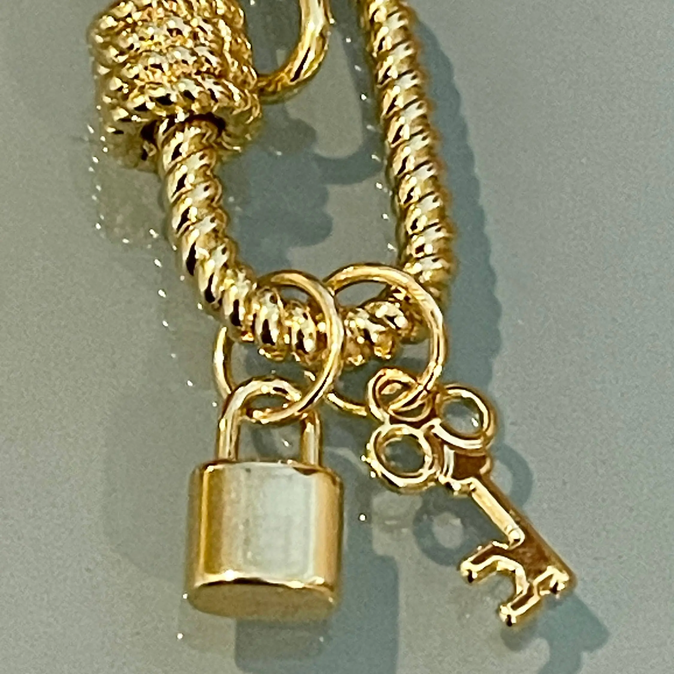 Gold Carabiner Chain Necklace-Gold Padlock And Key Charms-Paperclip Link Chain-Gold Rope Carabiner Clasp-Chain Choker Necklace