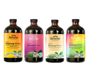 Serene Herbs Soursop Bitters Liquid – Organic Herbal Sour SOP Guanabana with Black Seed, Moringa, Irish Moss & Ginger – Gut Support, Energy & Immune Boost – Vegan, Non-GMO – Orange Flavor – 16 oz