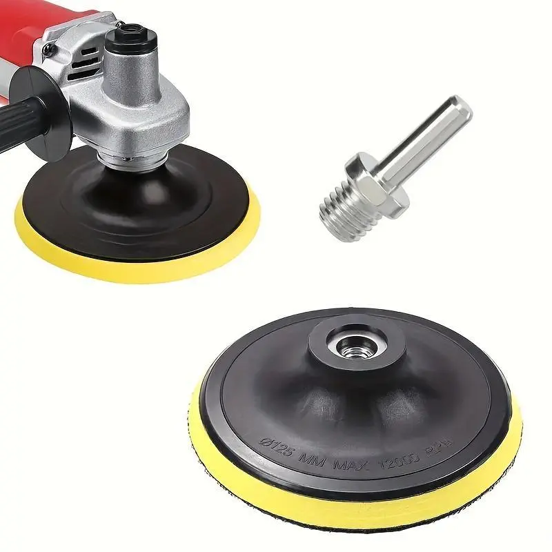 Sandpaper Pad with Drill Adapter and Self-Adhesive Disk Interface, Medium Grain, Suitable for Angle Grinder and Wall Sander