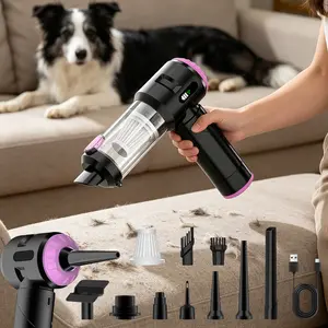 ISUNMEA Handheld Domestic Vacuum Cleaner,25000PA Strong Cyclonic Suction Foldable Mini Vacuum Portable Cordless with Digital Display and One Touch Dust Removal for Car, Home, Office, Kitchen (Purple)
