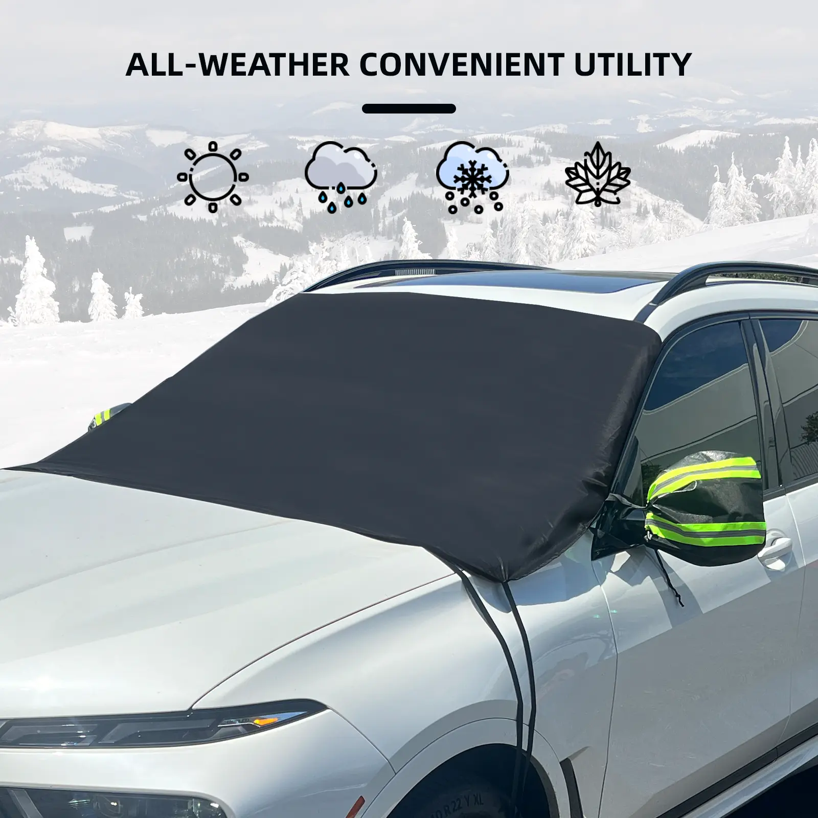 All-Season Car Windshield Cover - Ultimate Protection Against Snow, Ice, Frost, Dust & Rain for Every Vehicle
