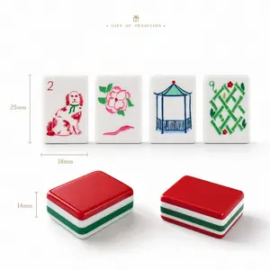 Aesthetic Red Tiles Set ,Handmade Engraved Tiles,  Party& Travel Must-Have, Viral Game Night Starter, Perfect Father’s Day & Graduation Gift for Dad, Grandpa & College Grads