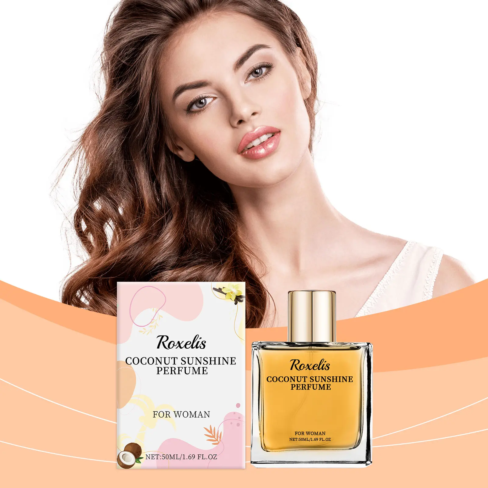 Roxelis Coconut Sunshine Perfume for Women - 50ml/1.69 Fl.Oz. Women's Fragrance with Refreshing Coconut Notes