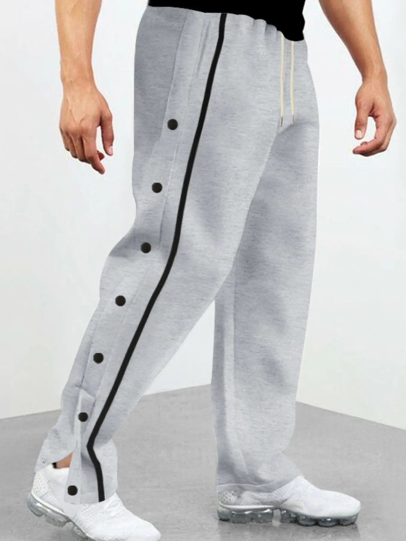 Men's Side Stripe Drawstring Waist Sports Pants, Casual Comfy Breathable Jogger Pants for Outdoor Sports, Men's Sport & Outdoor Clothing for Basketball, Athleisure Style Bottoms