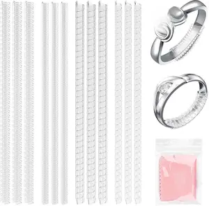 Ring Sizer for Loose Rings, 12 Pack 4 Sizes, Invisible Clear Silicone, Non-Slip Adjustable Ring Sizers, Ring Resizer and Tightener Guards, for Women and Men, Make Rings Smaller Without Resizing