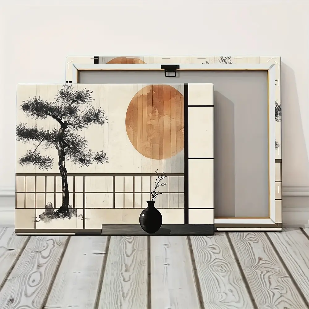 Customizable High-Res Ink Painting Framed Print - 1 Pine Wood Decorative Wall Art, High Pigment Density Long-Lasting Indoor Home Decor for Living Room, Bedroom, Wall Decor, Indoors