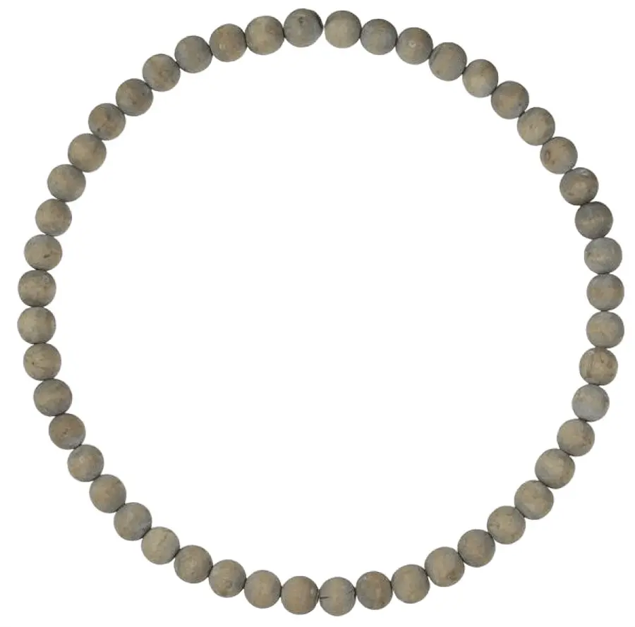 15.5"Dia Wood Bead Wreath W/25Mm Beads Grey Wash MY102732