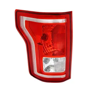 2015-2017 F-150 Factory Style Driver/Left Replacement Tail Light Assembly (Chrome Housing/Red Clear Lens)