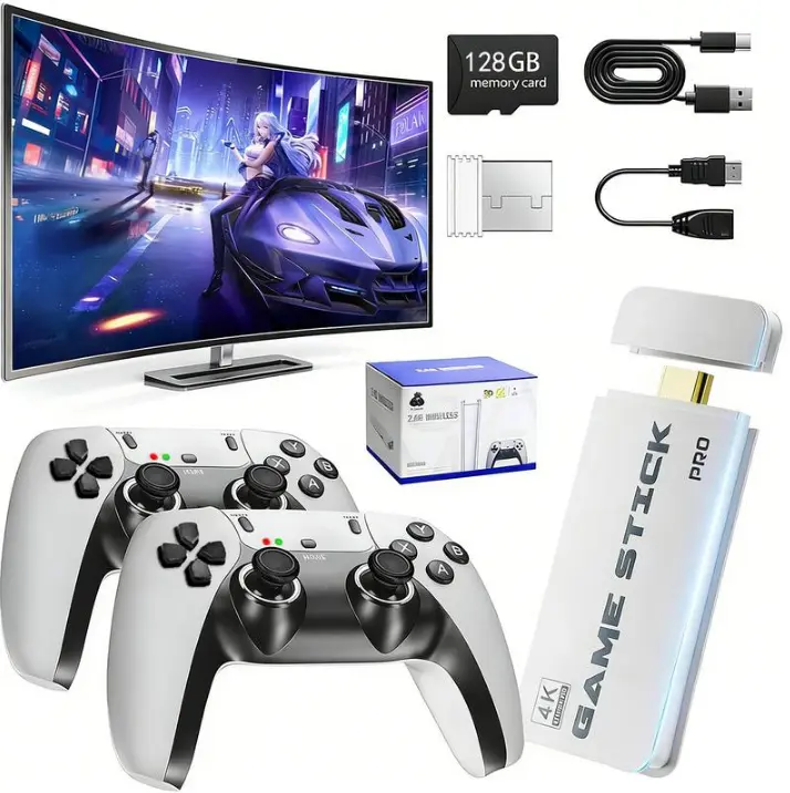 2026 new video game  host, supports HDMI output,   and game simulator, retro arcade style, including childhood classic games. halloween christmas new year gift hdtv cable Console with 4K Emulators wireless controller plug-and-play multi-emulator