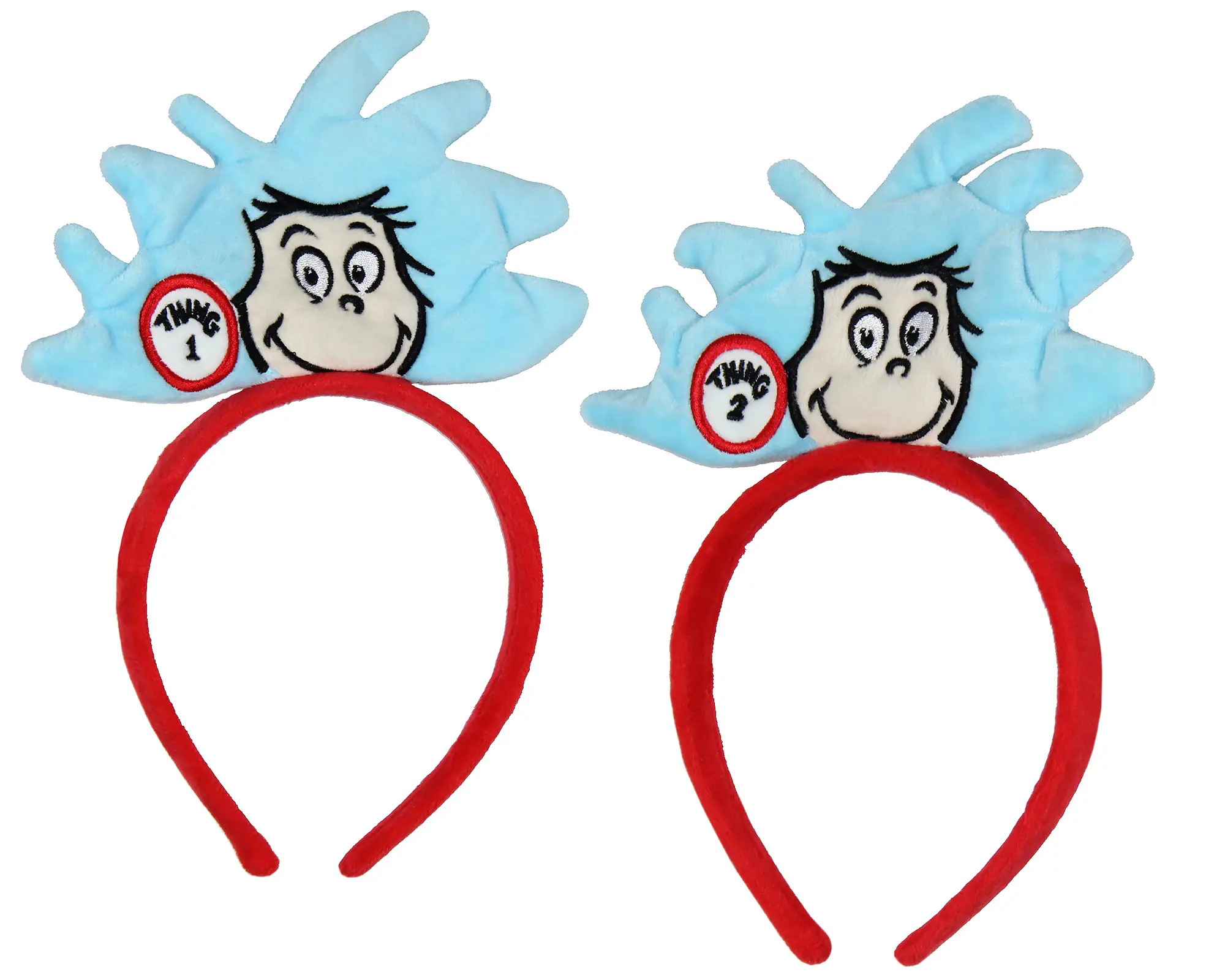 Dr. Seuss Cat In The Hat Thing 1 And Thing 2 3D Design Headbands 2 Pack For Women