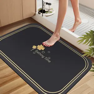 Modern Simple Bathroom Carpet Anti Slip Water Absorbing Quick Drying Bathroom Shower Carpet Home Decoration Home Decor Rug Mat Toilet Traditional Laundry