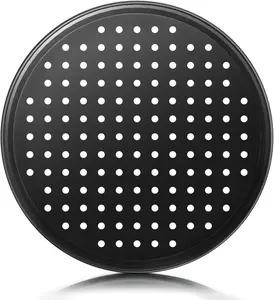 12 Inch Pizza Pan with Holes, Nonstick Pizza Tray for Oven, round Perforated Carbon Steel Pizza Baking Pans Pizza Bakeware for Home Restaurant Kitchen Baking CasaCulina