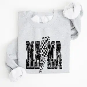 Mama, Lightning Bolt, Mother's Day, Motherhood Sweatshirt, Women's Crew Neck, Crewneck