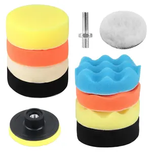 Car Buffing Pads for Drill Polishing Kit, 3Inch Foam Polishing Pads, Car Buffers and Polishers Kit, Wool Pads Wax Buffer Drill Polisher Attachment