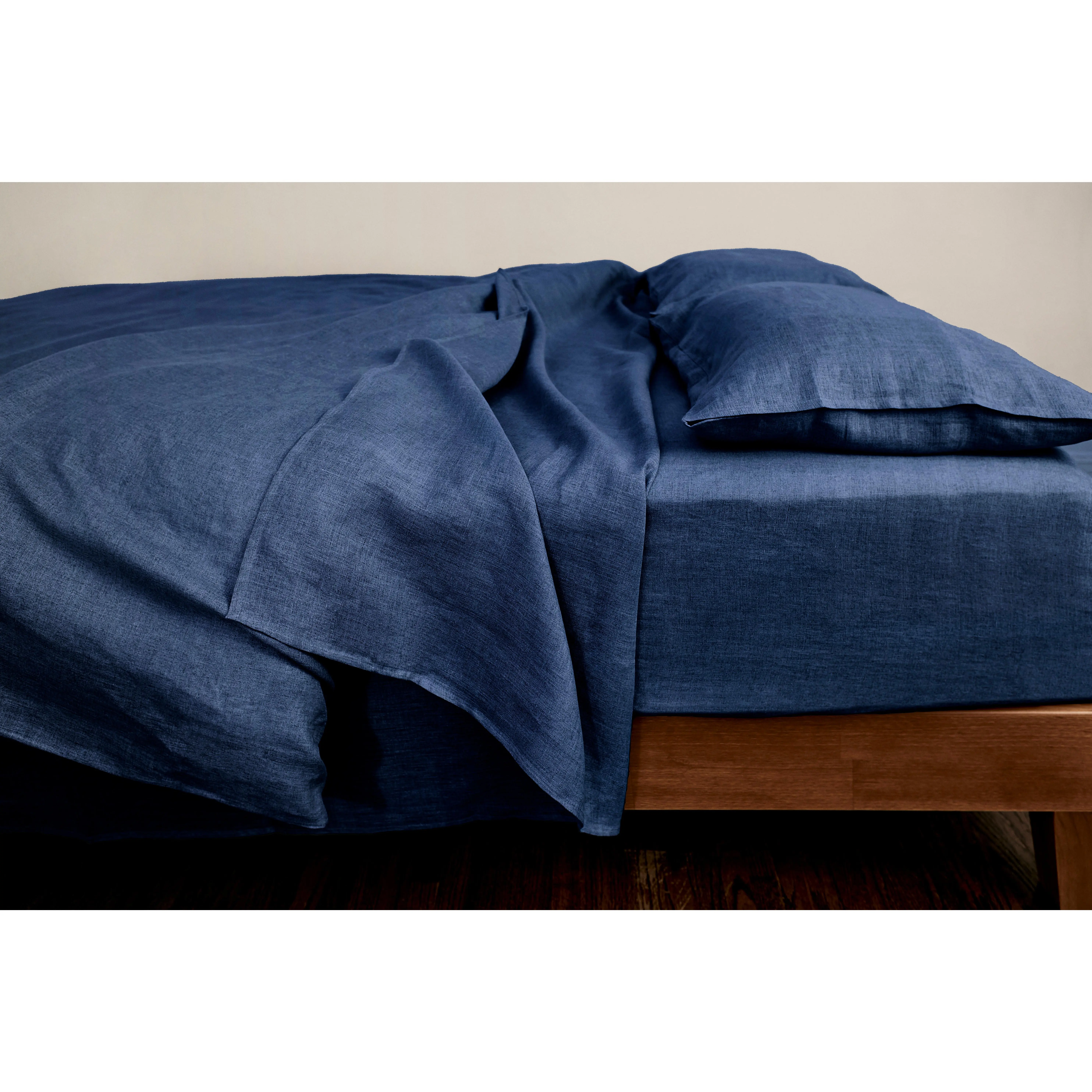 Sembla - Sembla Linen Flat Sheet (Queen) - Indigo