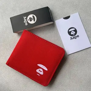 Red BAPE Camo Wallet for Men & Women - Lightweight, Durable, Stylish Accessory with Iconic Camouflage Pattern, Trendy Streetwear Design in Multiple Colors