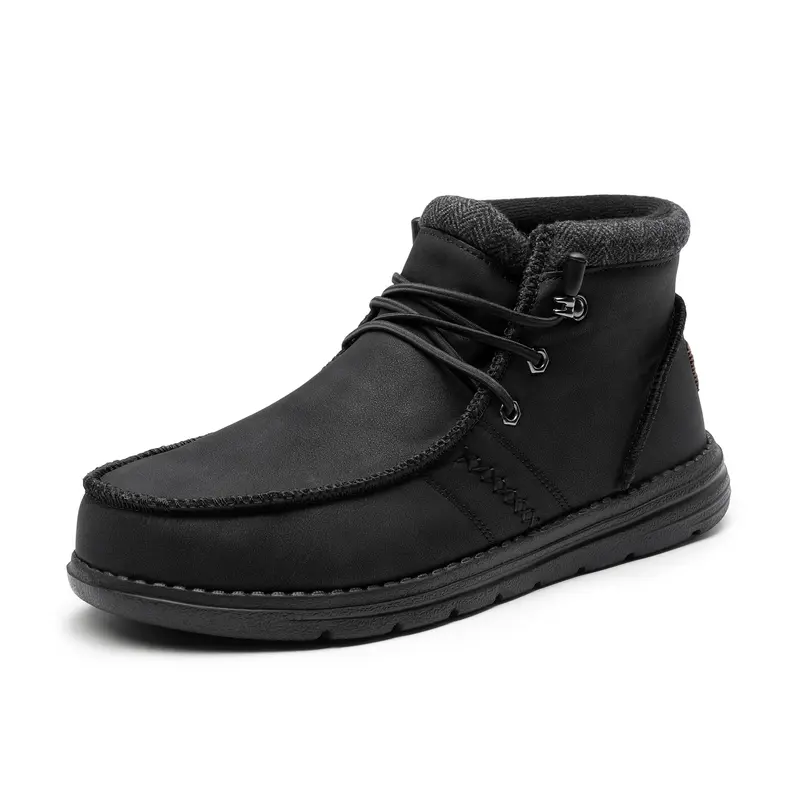 Dream Pairs Men's Soft Slip-On Faux Suede Round Toe Ankle Boots - Bruno Marc Casual Winter Walking Shoes with Elastic Laces, Warm Cushioned Lightweight Footwear, Velvet Lining, Stitched Detailing, Wear-Resistant Upper, Flex EVA Sole