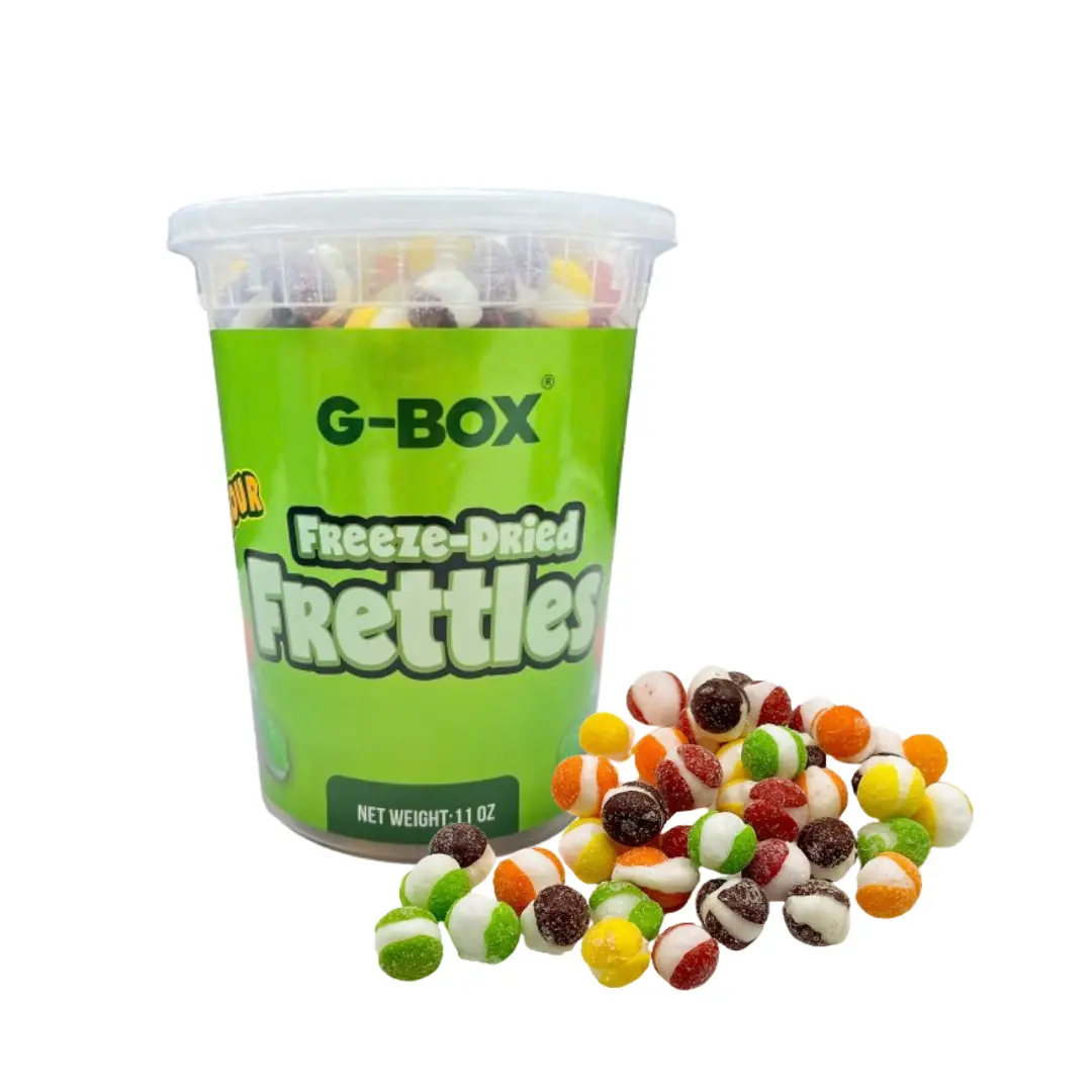 G-Box Freeze Dried Frettles Sour Flavor Air-tight Sealed in a Deli Container Freeze Dried Candy