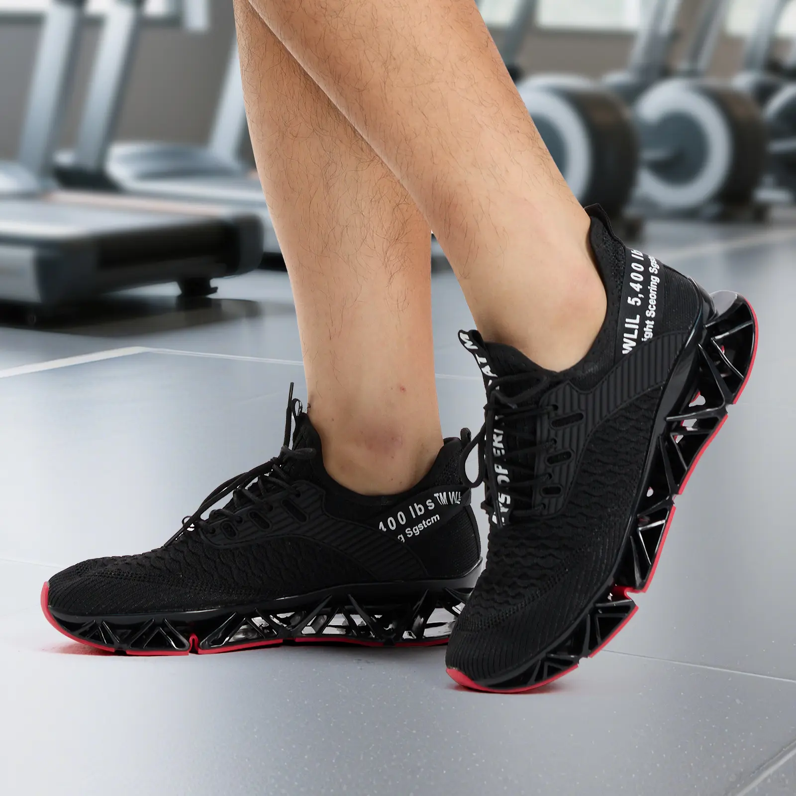 Men's Running Shoes, Lightweight Knit Fabric Sneakers for All Seasons, Stylish Lace-Up Footwear with Shock-Absorbing, Slip-Resistant TPU Soles, Sporty Chic, Breathable, Everyday Outdoor Use, Gym, Shock Absorption, Eva, Polyester, Male, Laces, Knit Upper