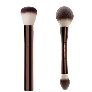 Hourglass Double Ended Powder Brush + Flat Blush Brush Soft Face Makeup Tool