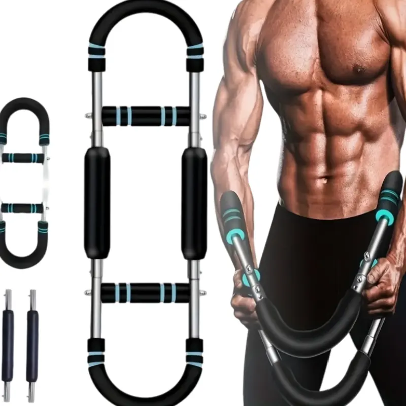Power Twister Arm Exerciser with 30-120 lbs Adjustable Resistance, U-Shaped Chest and Shoulder Trainer for Men, Portable Home Gym Workout Equipment