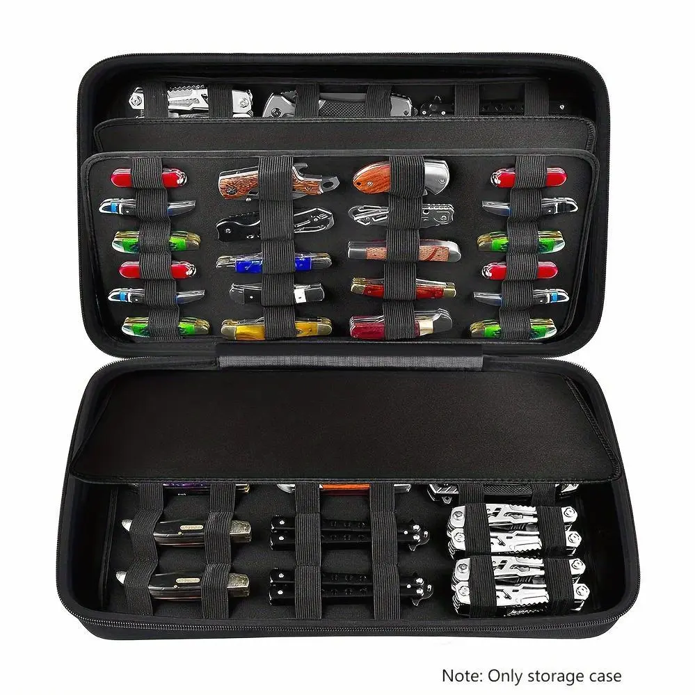 Knife Display Case for 66+ Pocket Knives. Folding Knife Holder Storage Organizer for Outdoor for EDC Mini Knife (Box Only)
