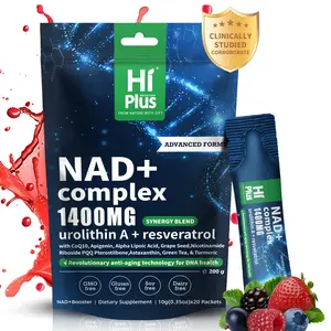 HIPLUS NAD+ Cell Regenerator Berry Flavor Drink 1400 mg Extra Strength NMN Alternative Liposomal, Green Tea + Astaxanthin for Women & Men, Resveratrol, CoQ10, PQQ, Alpha Lipoic Acid – Energy Beauty Healthcare Anti-Aging –20 Pack Antioxidant Supplement