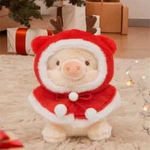 LuLu the Piggy Christmas - Reindeer Lu Plush Keychain - Stuffed Animals, Decorations for Holiday, Soft & Fluffy