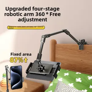 2026 New Full-Metal Cantilever, Adjustable Desk/Bed Mount for Live Streaming Overhead Shooting, Universal Holder for Phones & Tablets, Sturdy Stand