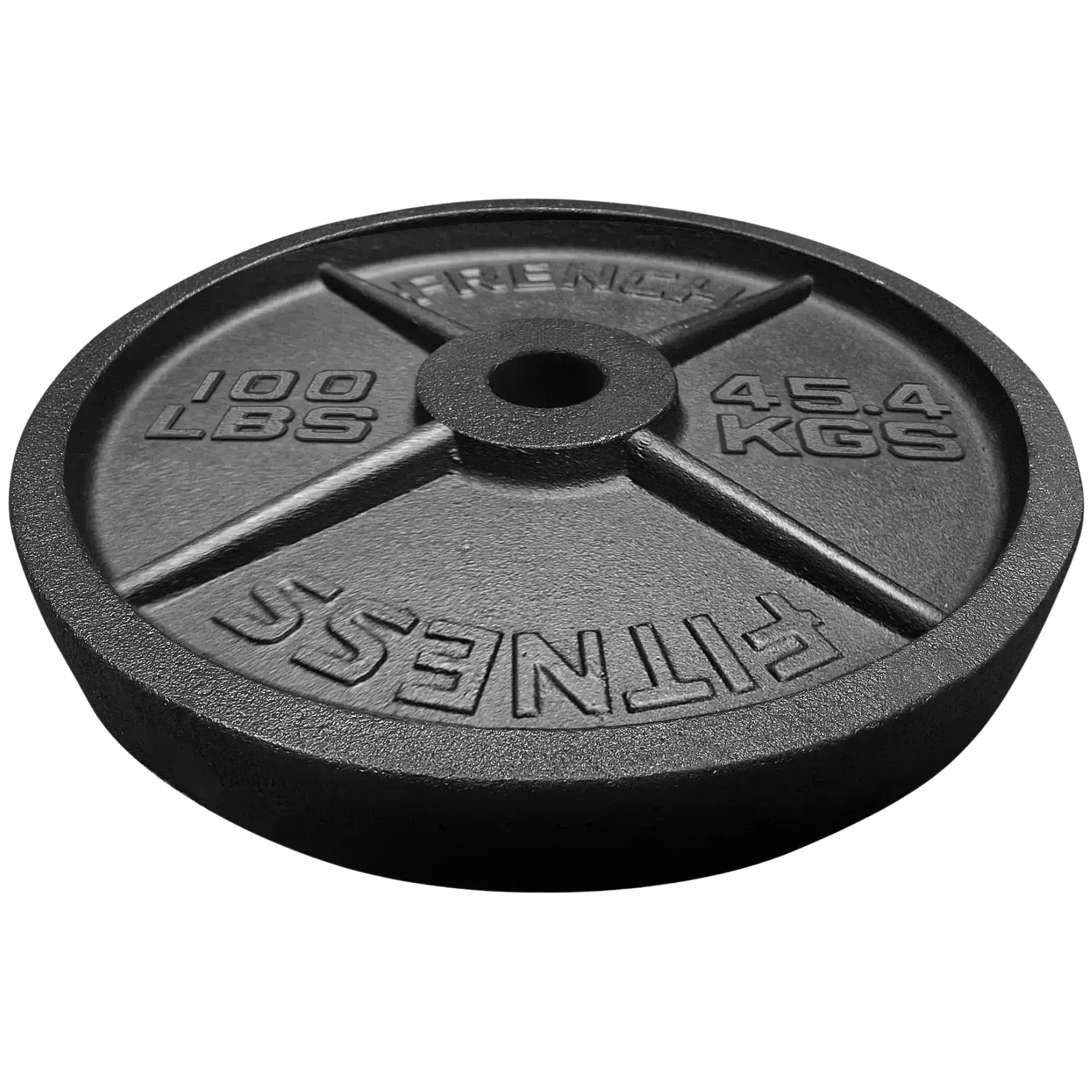 Classic Cast Iron Olympic Weight Plate, 100 lb Single Weight with Easy-Grip Lip for Strength Training, Fits 2-Inch Barbells, Home Gym Equipment, Weight Equipment