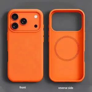 Ultra thin magnetic liquid silicone case, Protector suitable for Apple iPhone 17 Pro Max/16/15/14/13 Pro Max compatible with MagSafe anti drop frosted shockproof wireless magnetic charging