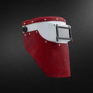 White Slimline - Red Floral Welding Hood