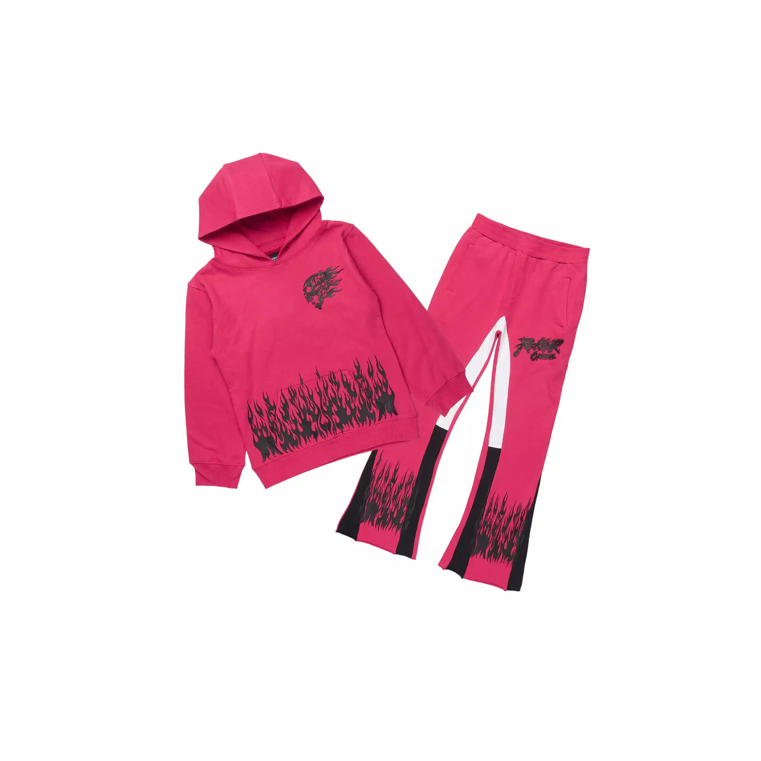 Boys Bubble Fuchsia/Black Stacked Flare Track Set