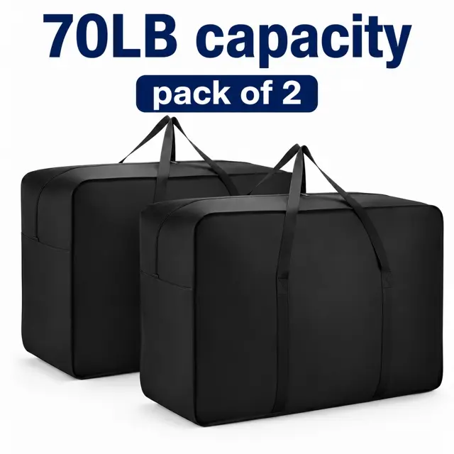 2 Pack  70 LB Capacity Extra Large Duffel Bag - Heavy Duty Travel Bag (28" x 22" x 14") for Gym & Sports