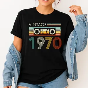 PERSONALIZED Birth Year Vintage Cassette Tape T-Shirt (Customize Years from 1958-2000)