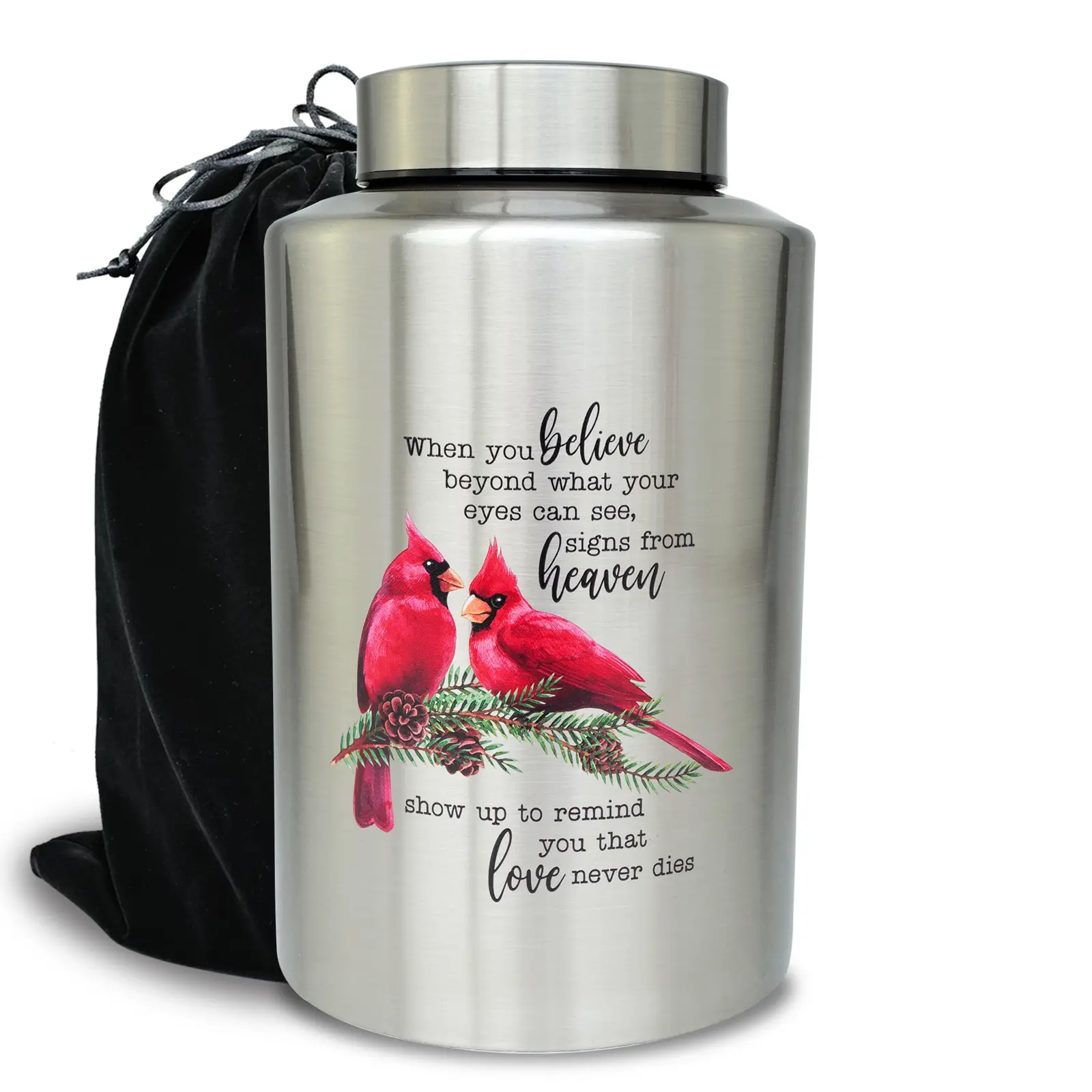 220 lbs Large Cremation Urn for Adult Human Ashes, Decorative Urn for Male Female Men Women Couple Remains(Cardinal)