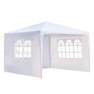 Party Tent 10x10 Outdoor Canopy Tents for Parties with 3 Removable Sidewalls Heavy Duty White Wedding Events Tent Patio Gazebo Shelter Perfect for Cater Birthday Graduation Pavilion Beach BBQ backyard use camping