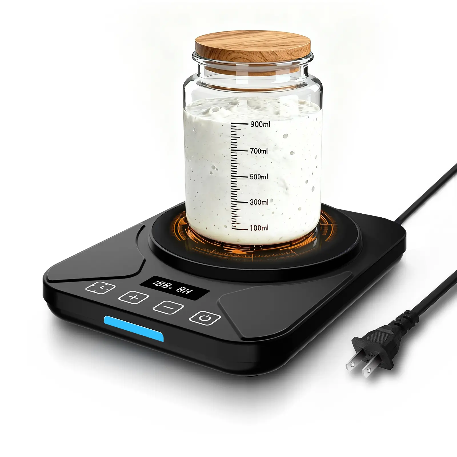 Sourdough Starter Warmer Mat - Baking Supplies with Adjustable Temp, Precise Thermostat Control, Safe & Reliable Heating Technology, 24H Heat, Overheat Protection, Fits Up to 40oz Jars, Ideal for Beginner Makers, Home Baking Pizza Dough Proofing