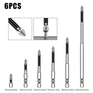 DABATR 6PCS High Magnetic Screwdriver Drill Bit Set, 2026 New K5 Impact Resistant Non Slip Bit, Upgrade Strong Magnetic Durability Screwdriver Drill Bit Set, 25 50 65 70 90 150mm