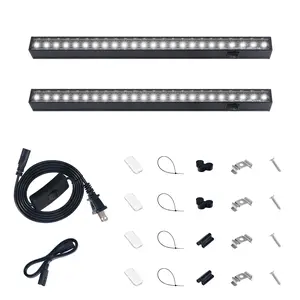 Barrina T5 Plant Lights with Black Cover, 1FT 10W (2 X 5W) with Magnetic Design, Full Spectrum, Plug and Play, Linkable, 5000K, 2 Packs
