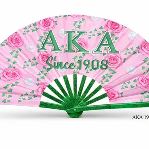 AKA Handheld Folding Fan Sorority Clack Fan