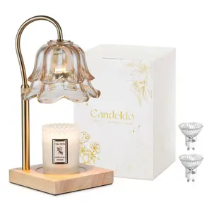 Candle Warmer Lamp, Lily of the Valley Flower Lamp, Height Adjustable with Timer, 2 Bulbs Included, Flameless Fragrance Lamp for Home Bedroom Decor, Ideal Gift for Mom Birthday Mother's Day Gifts